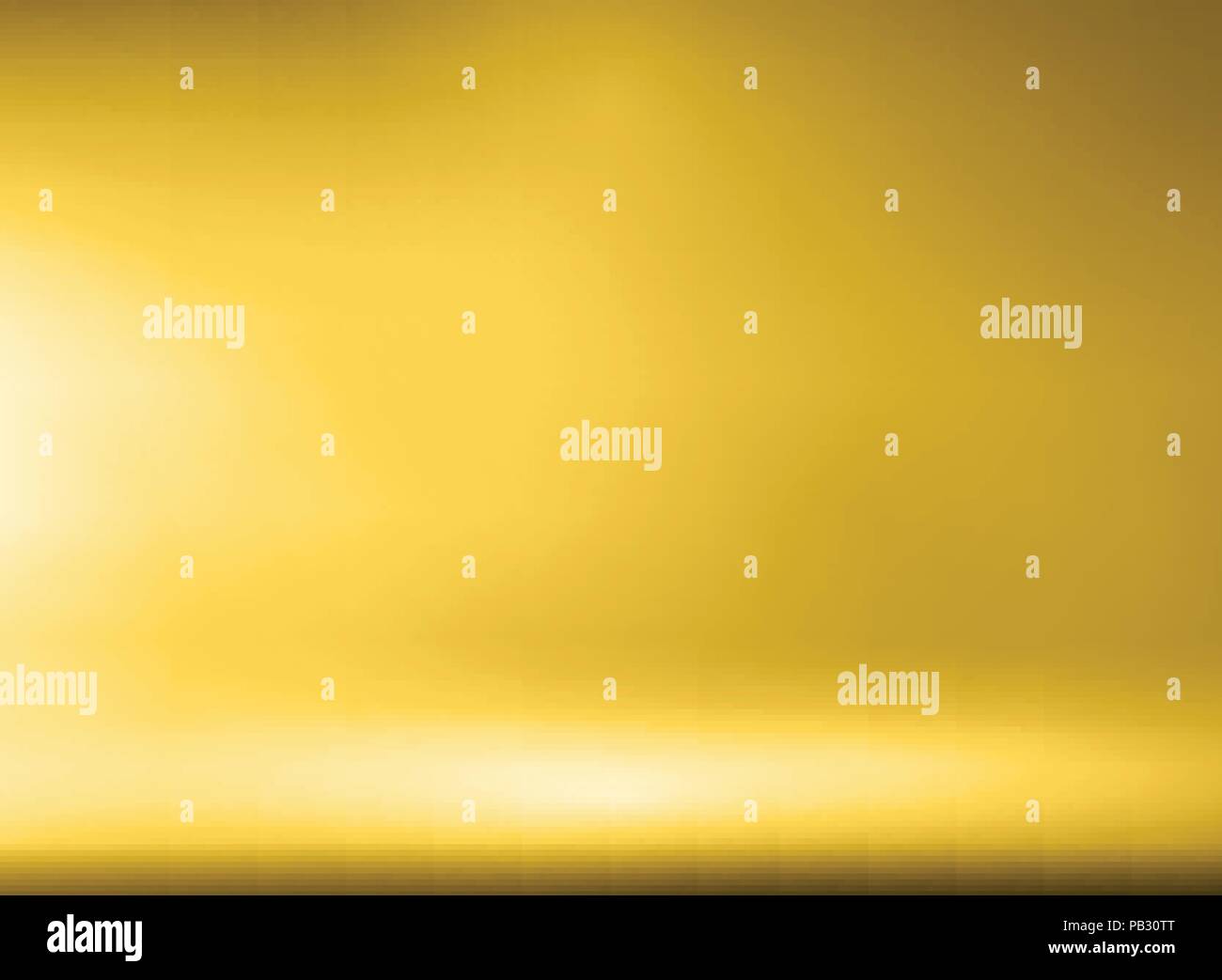 Luxury Gold Studio room background with Spotlights well use as Business backdrop, Template mock up for display of product, Vector illustration Stock Vector