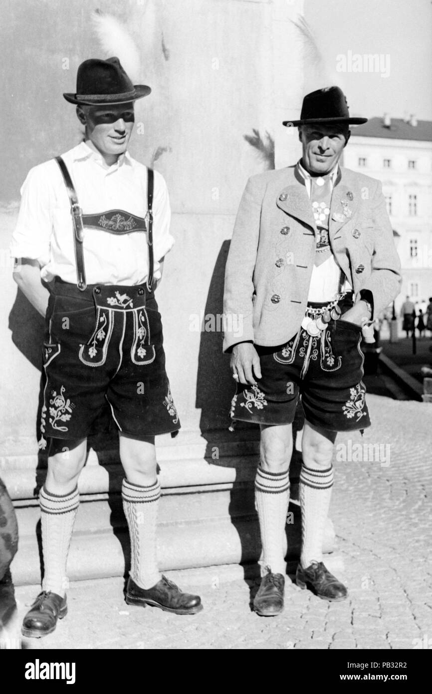 Traditional bavarian costumes Black and White Stock Photos & Images - Alamy