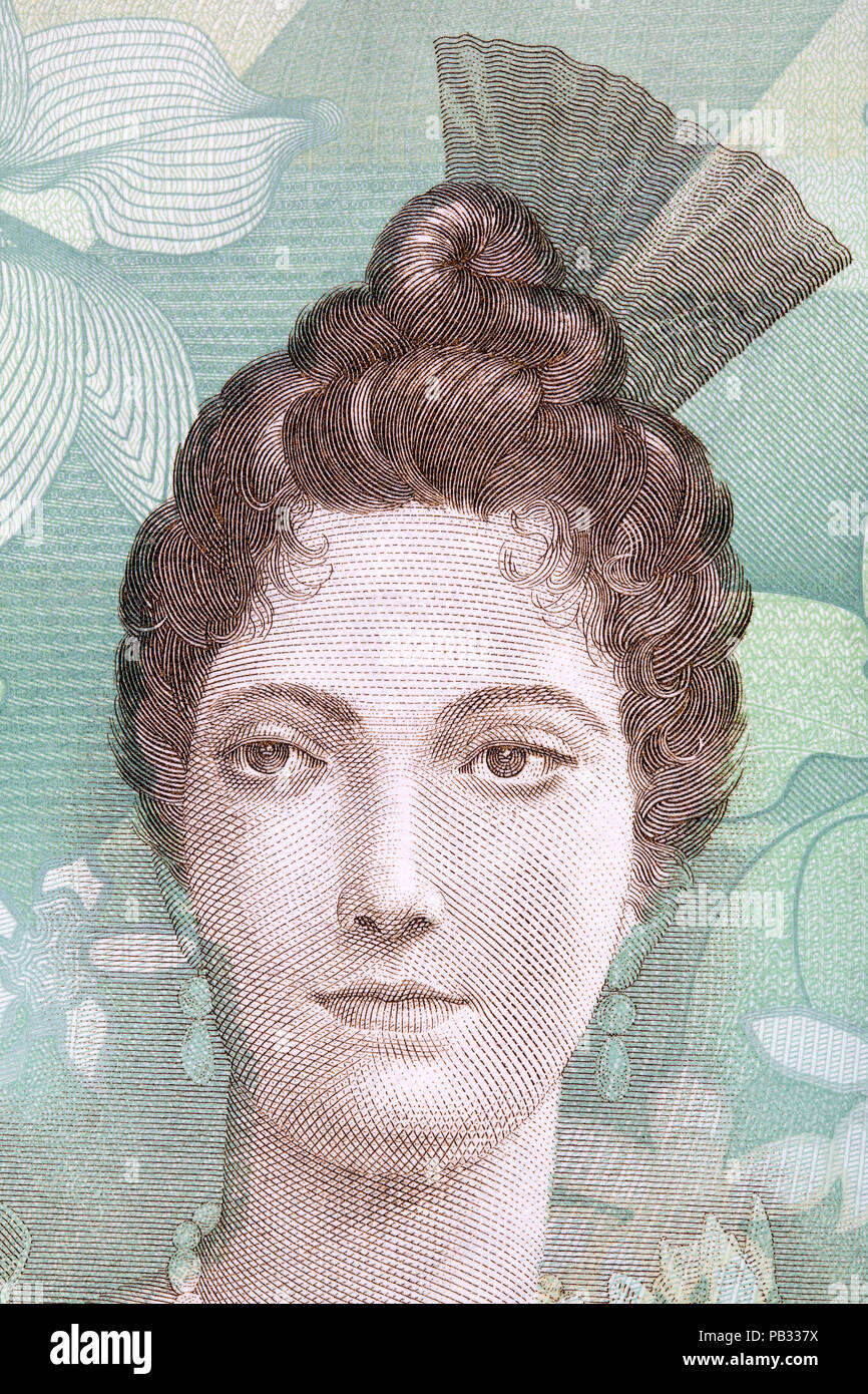 Luisa Caceres de Arismendi portrait from Venezuelan money Stock Photo