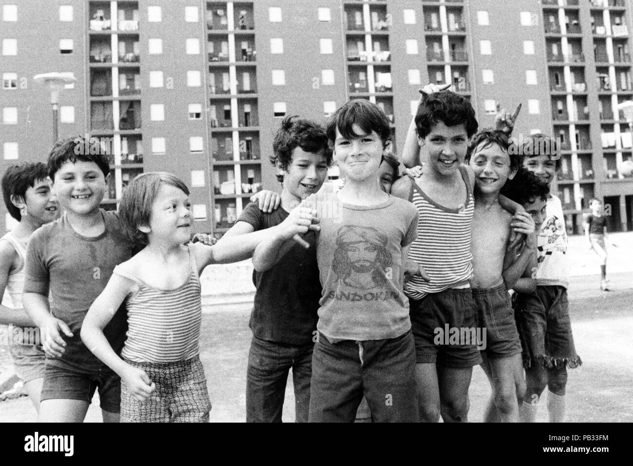 italy, milan, suburbs, 1970 Stock Photo