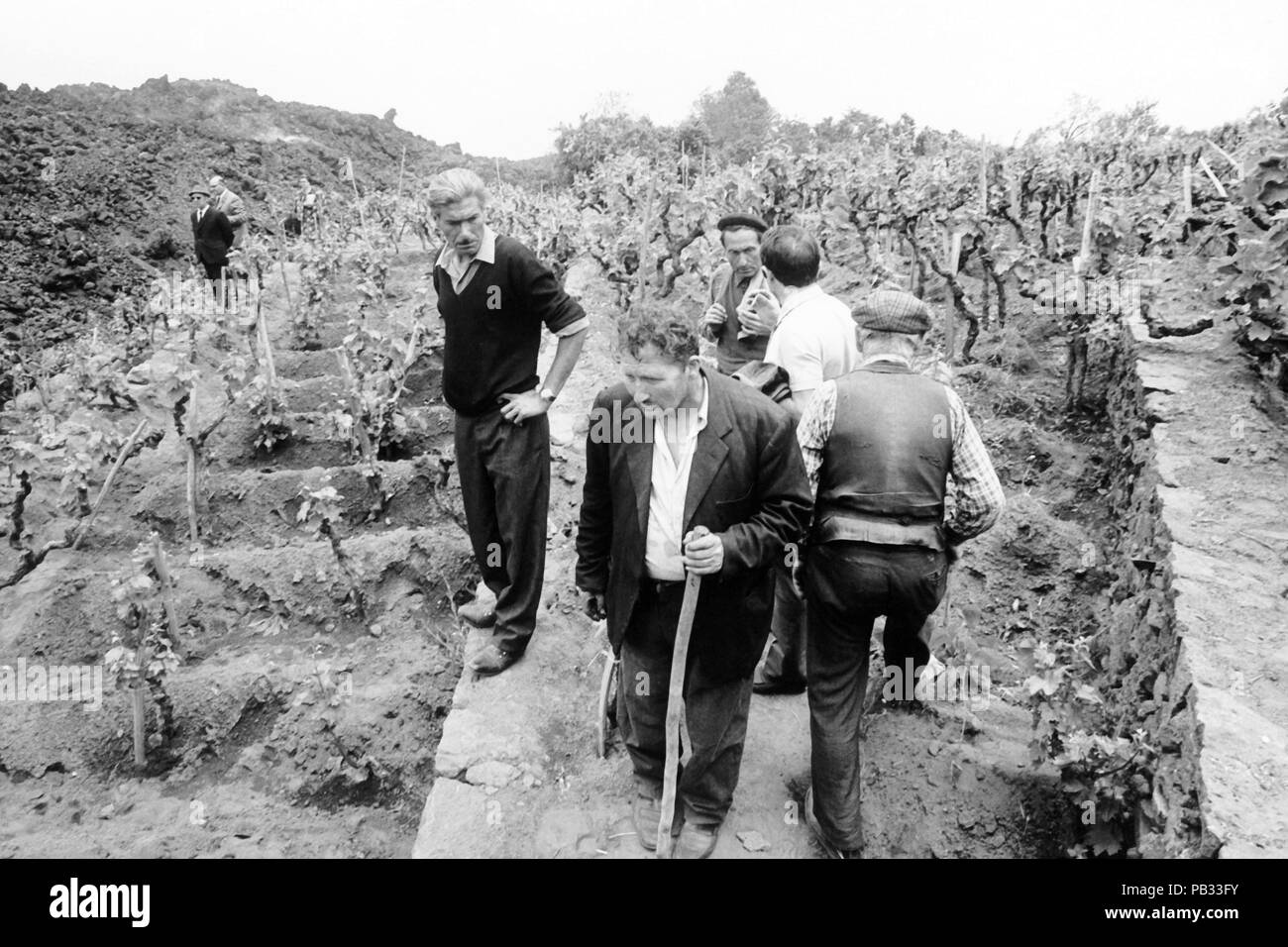 Italy, Sicily, Etna, volcano eruption, 1970 Stock Photo - Alamy