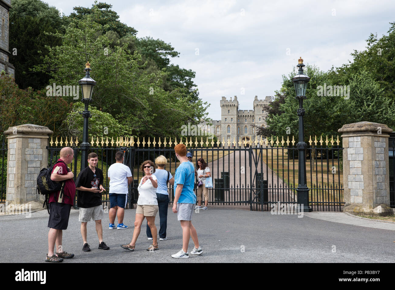 Windsor, UK. 26th July, 2018. UK Weather: Parched, yellowed grass inside the private grounds of Windsor Castle. Temperatures have already reached 35C today at nearby Heathrow airport. Credit: Mark Kerrison/Alamy Live News Stock Photo