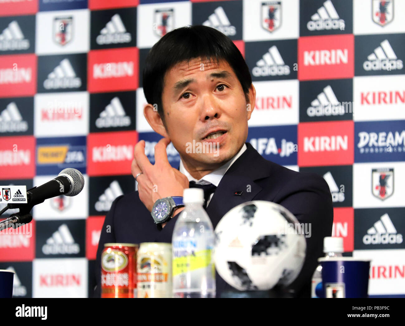 Tokyo, Japan. 26th July, 2018. Newly appointed Japanese football