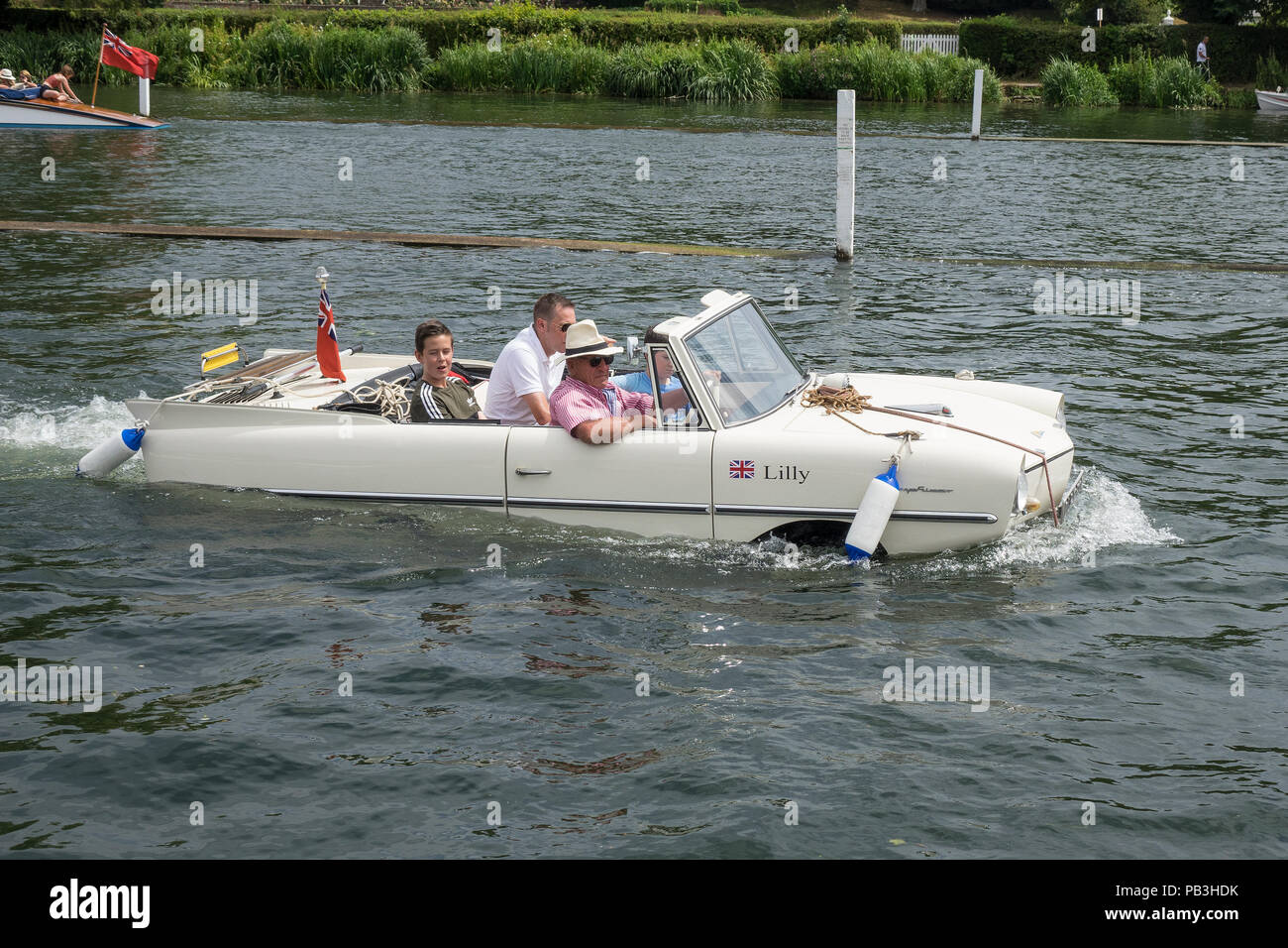 England, Oxfordshire, Henley, River Thames, Amphicar 770 amphibious car Stock Photo