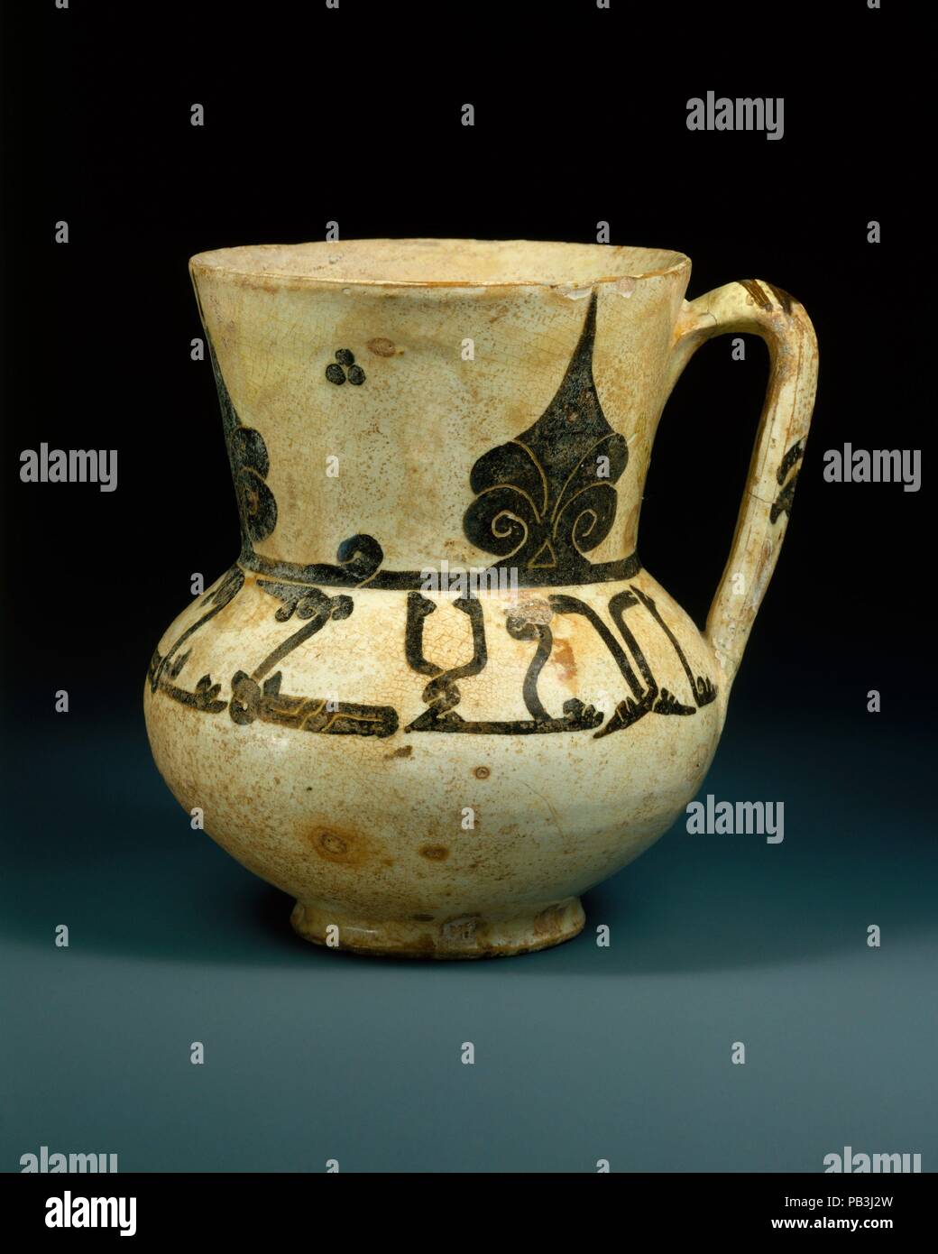 Black Slip Decoration Under Transparent Glaze Stock Photos Black