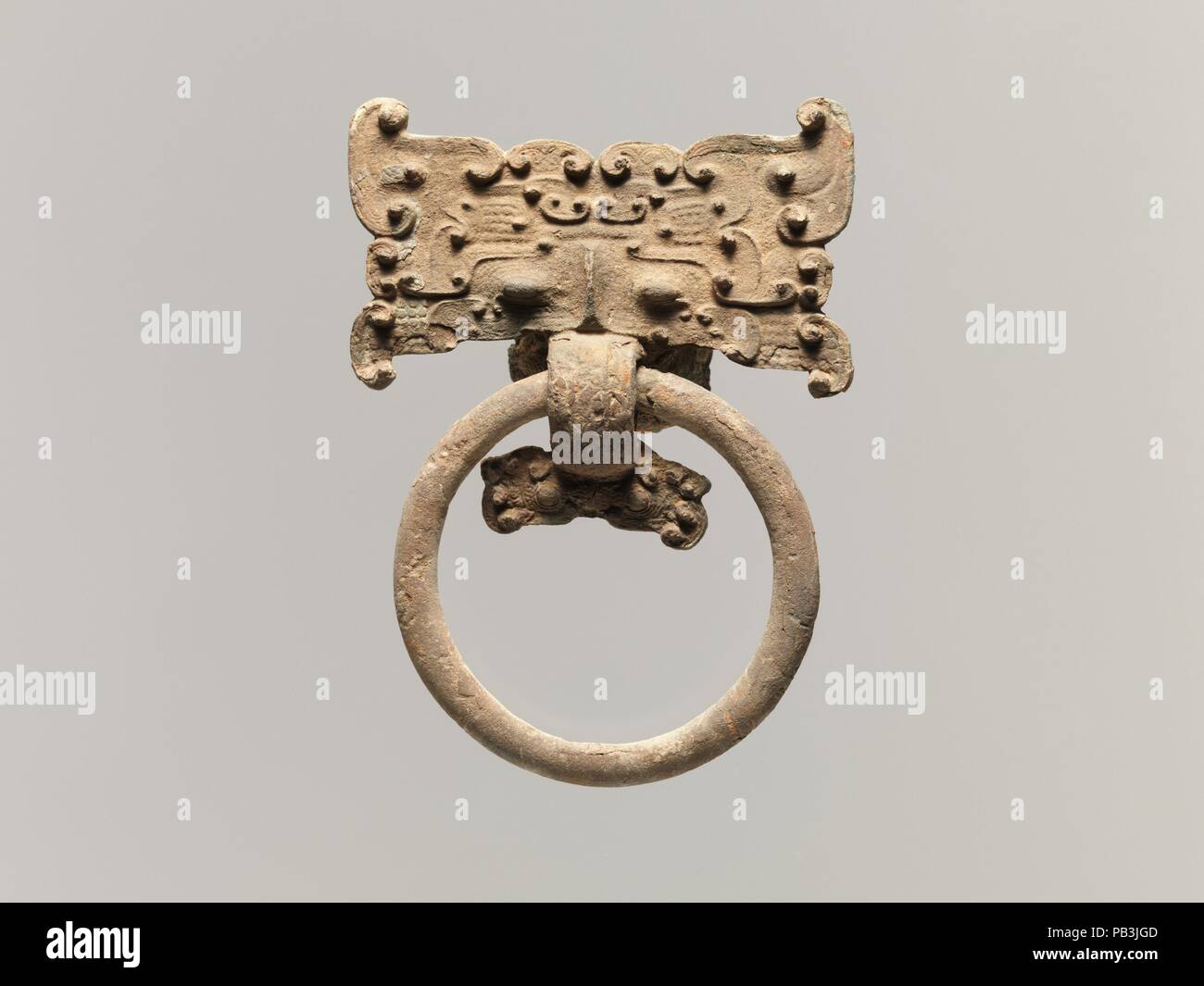 Ring Handle. Culture: China. Dimensions: W. 2 1/2 in. (6.4 cm); L. 3 5/8 in. (9.2 cm). Museum: Metropolitan Museum of Art, New York, USA. Stock Photo