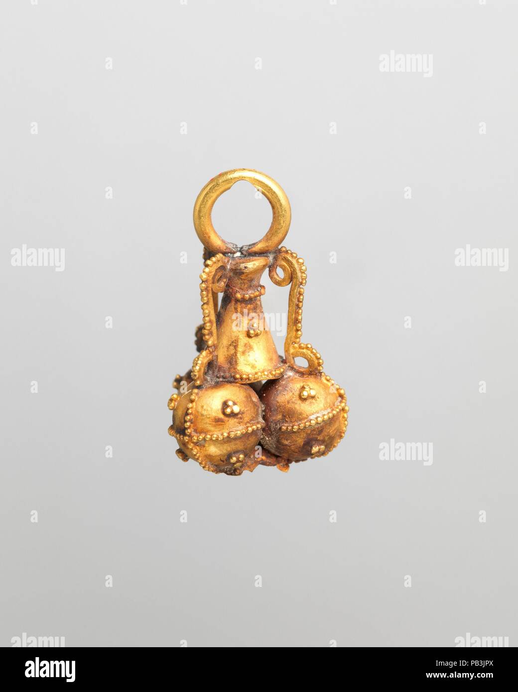 Earrings. Culture: Parthian. Dimensions: 1.25 in. (3.18 cm). Date: ca. A.D 1st-2nd century. Museum: Metropolitan Museum of Art, New York, USA. Stock Photo