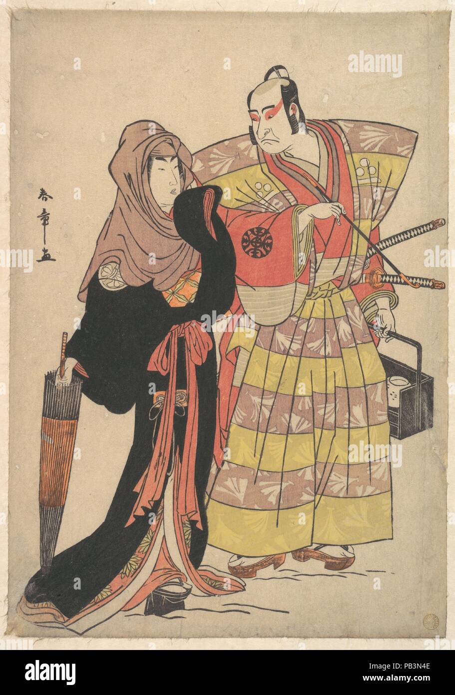Scene from a Drama. Artist: Katsukawa Shunsho (Japanese, 1726-1792). Culture: Japan. Dimensions: 12 3/4 x 8 27/32 in. (32.4 x 22.5 cm). Date: ca. 1778. Museum: Metropolitan Museum of Art, New York, USA. Stock Photo