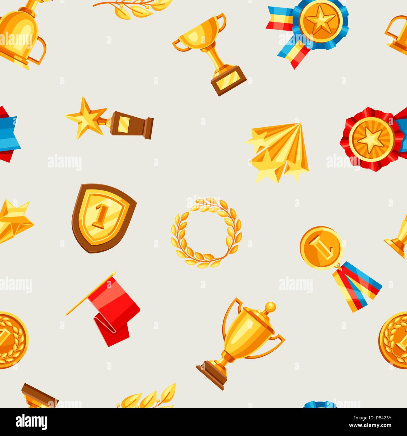 Awards and trophy seamless pattern Stock Vector Image & Art - Alamy