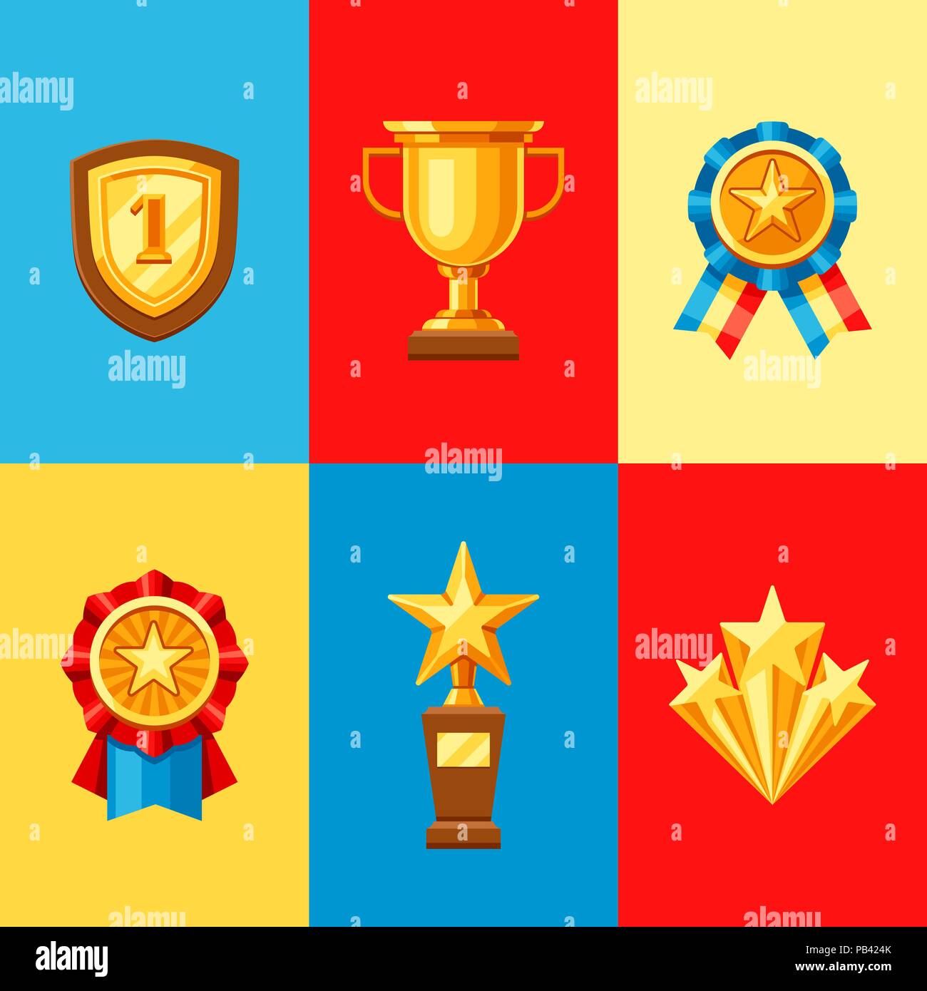 Awards and trophy icons set Stock Vector Image & Art - Alamy