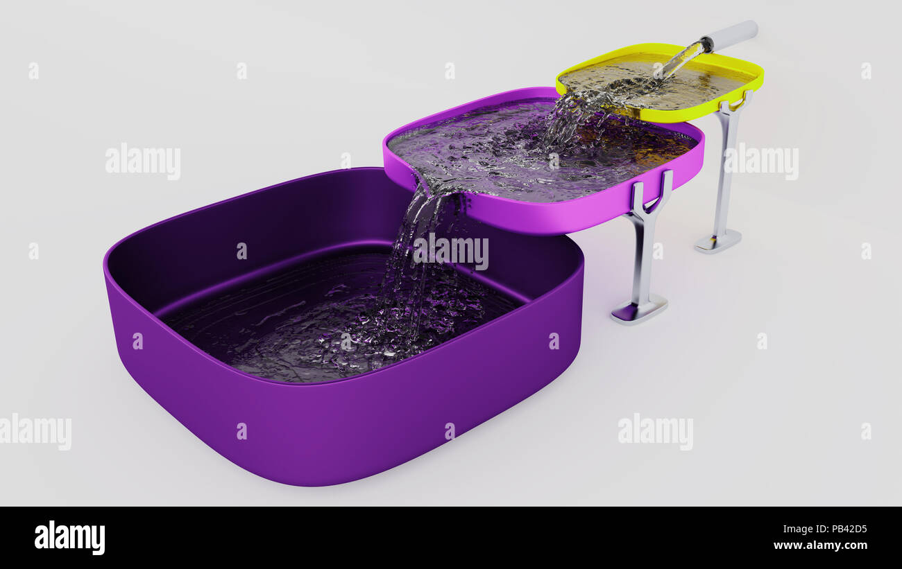 Three Purple And Yellow Square Bowls Almost Full Where Water Filling Up With A White Background Stock Photo Alamy Three Purple And Yellow Square Bowls Almost Full Where Water Filling Up With A White Background Stock Photo Alamy