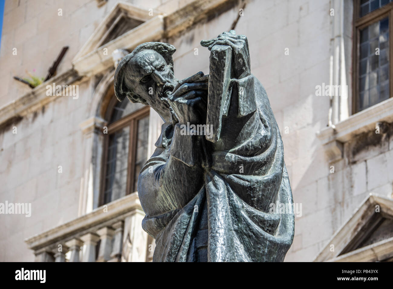 Sculpture of Marko Marulic, Old Split, Croatia Stock Photo
