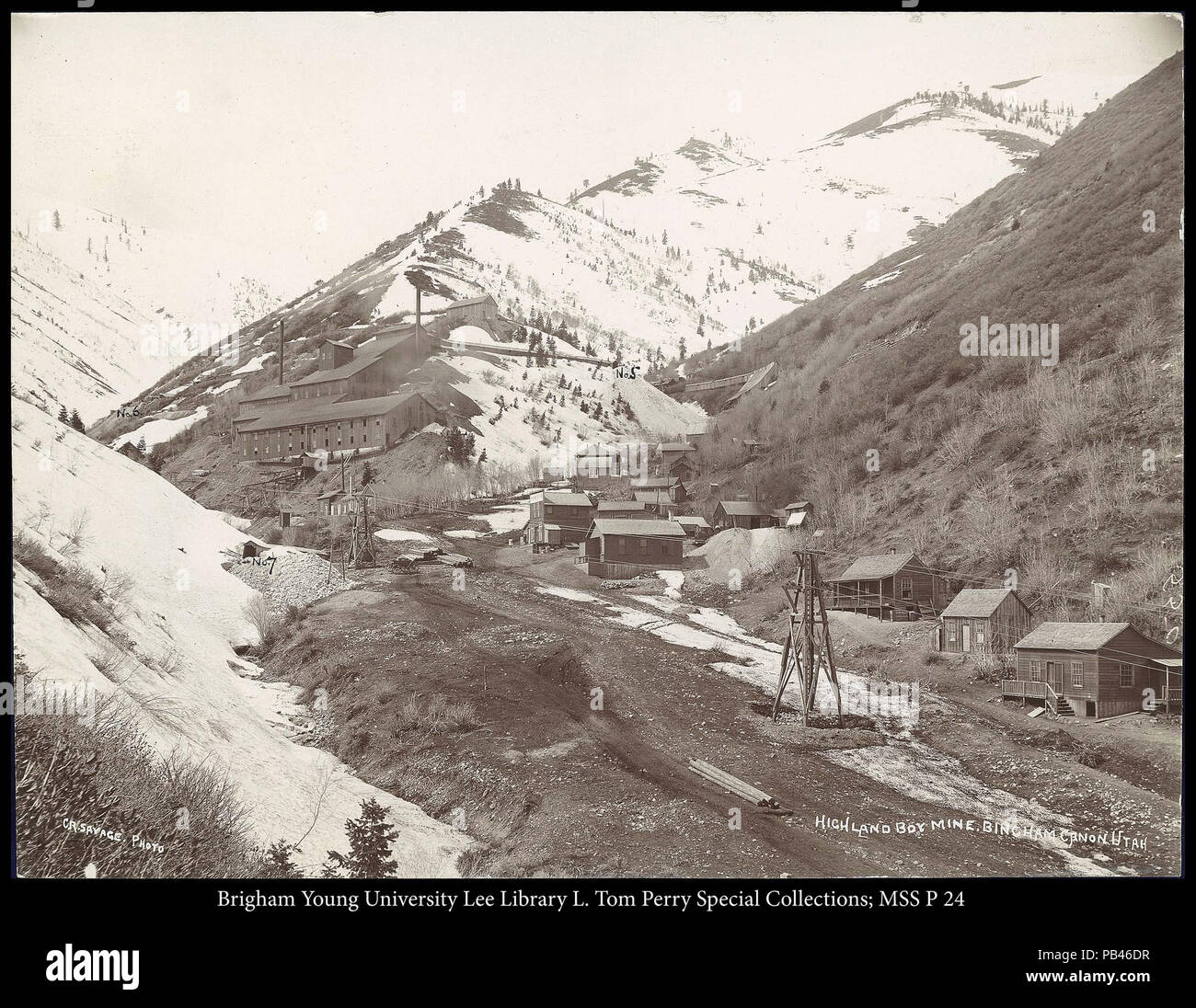759 Highland Boy Mine, Bingham Canon, Utah C.R. Savage Photo. Stock Photo