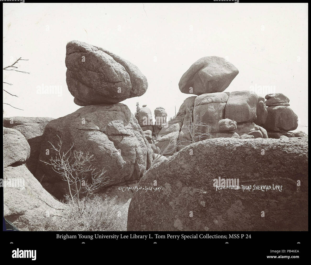 1207 Plum Pudding Rocks, Sherman, U.P.Ry. C.R. Savage Photo, Salt Lake. Stock Photo