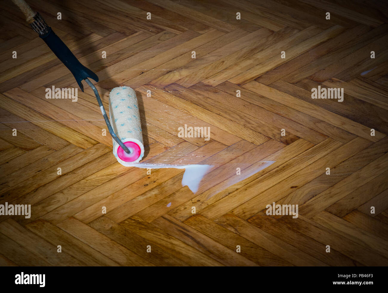 roller for floor varnish Stock Photo Alamy