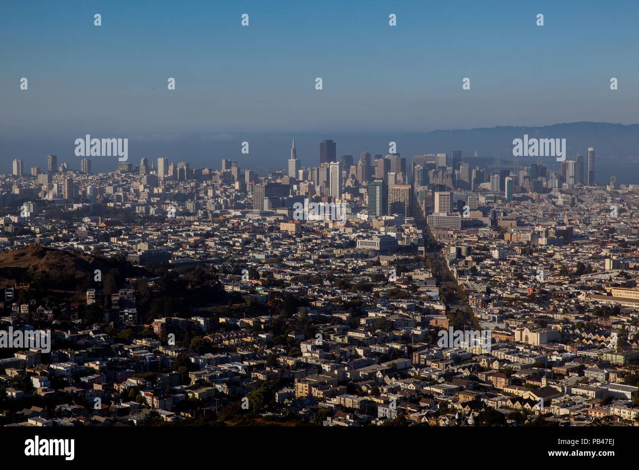 Blick vom Twin Peaks Aussichtspunkt auf San Francisco Stock Photo