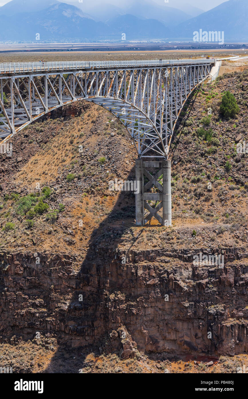 TAOS, NM, USA-6 JULY 18:  The Rio Grande Gorge Bridge, on US 64 south of Taos is the second highest bridge in the US Highway system. Stock Photo
