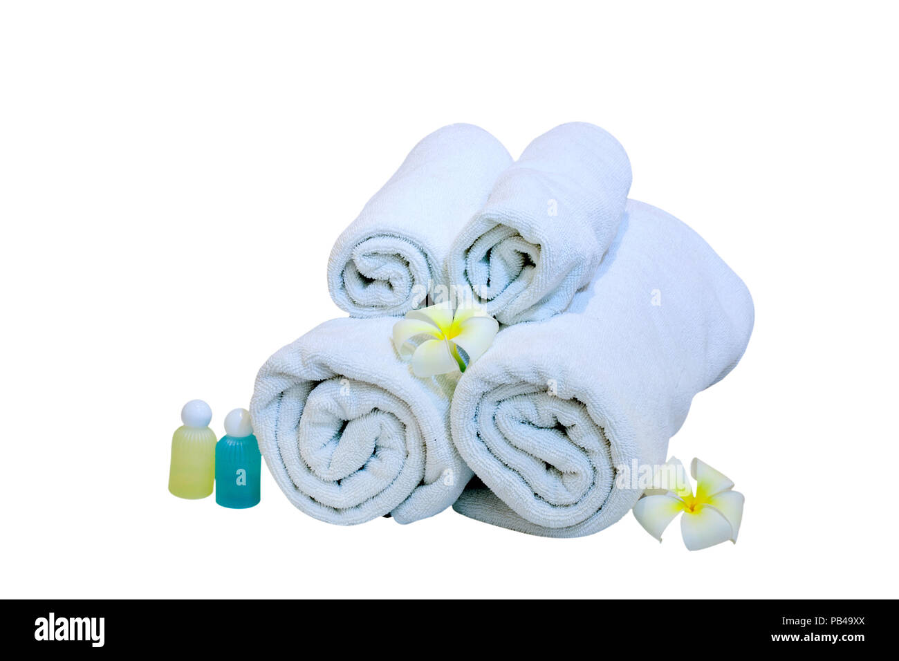 Download Rolled Up White Beach Towel Stock Photo Alamy