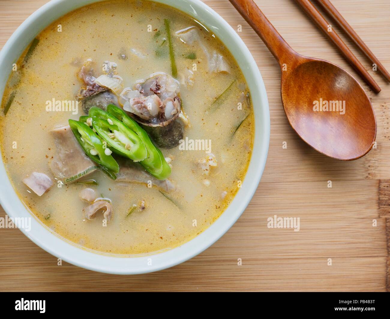 Korean food Sundae soup, sundae gukbap Stock Photo