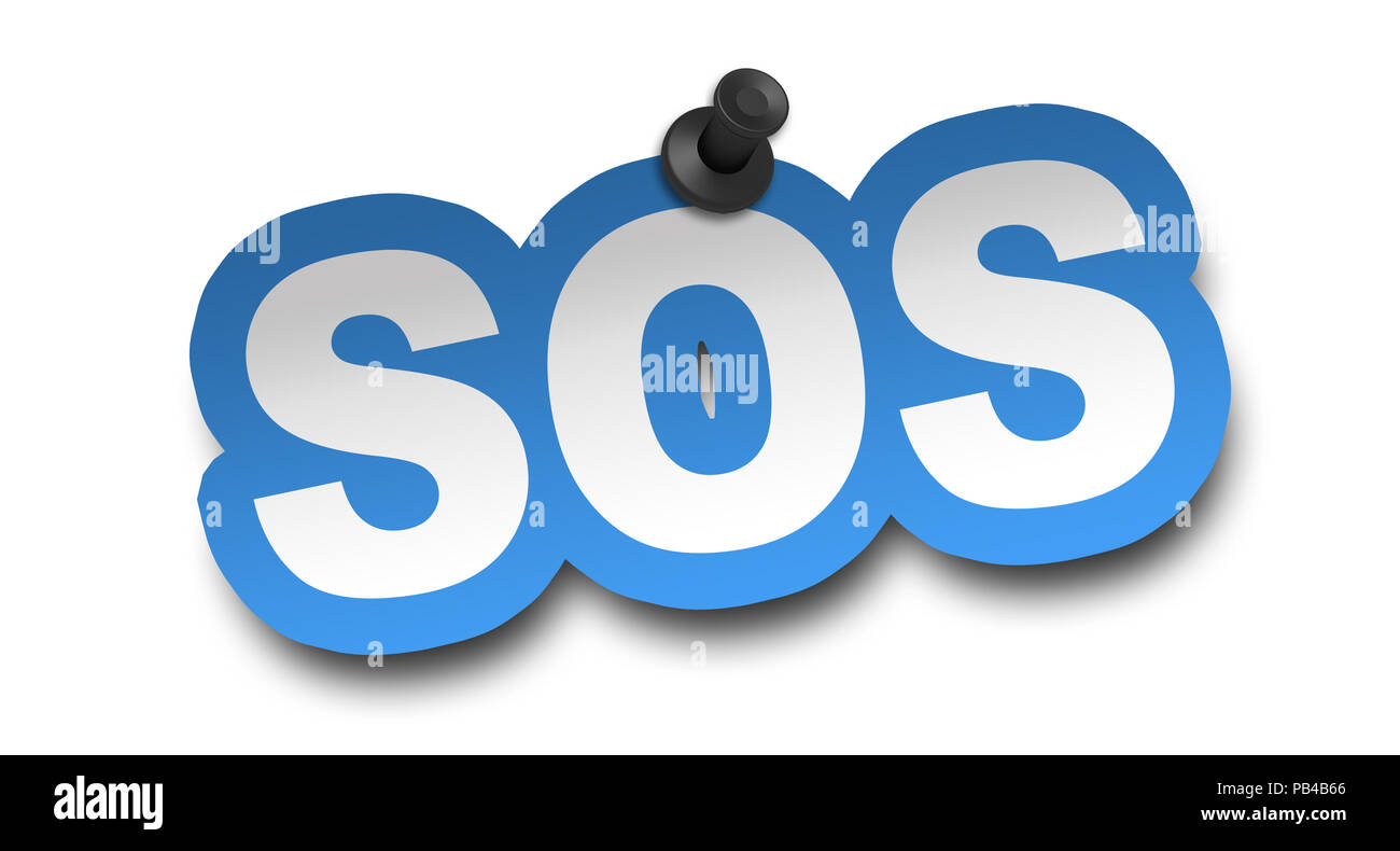 sos concept 3d illustration isolated Stock Photo - Alamy
