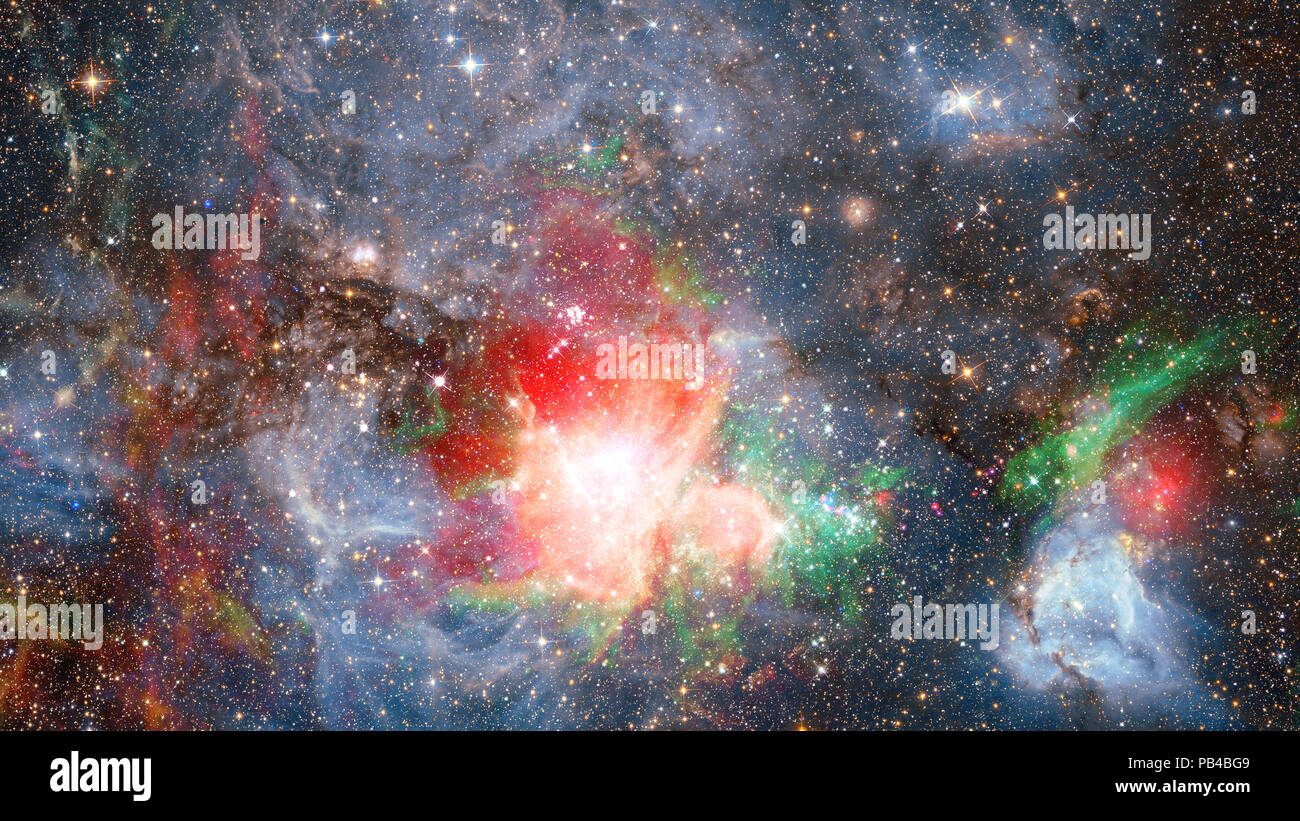 Stars, dust and gas nebula in a far galaxy. Elements of this image ...