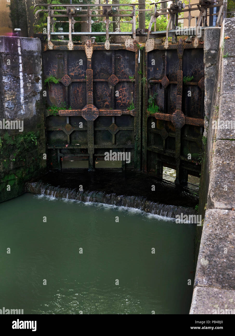 St Roch canal locks at Castelnaudary, Canal du Midi, France Stock Photo
