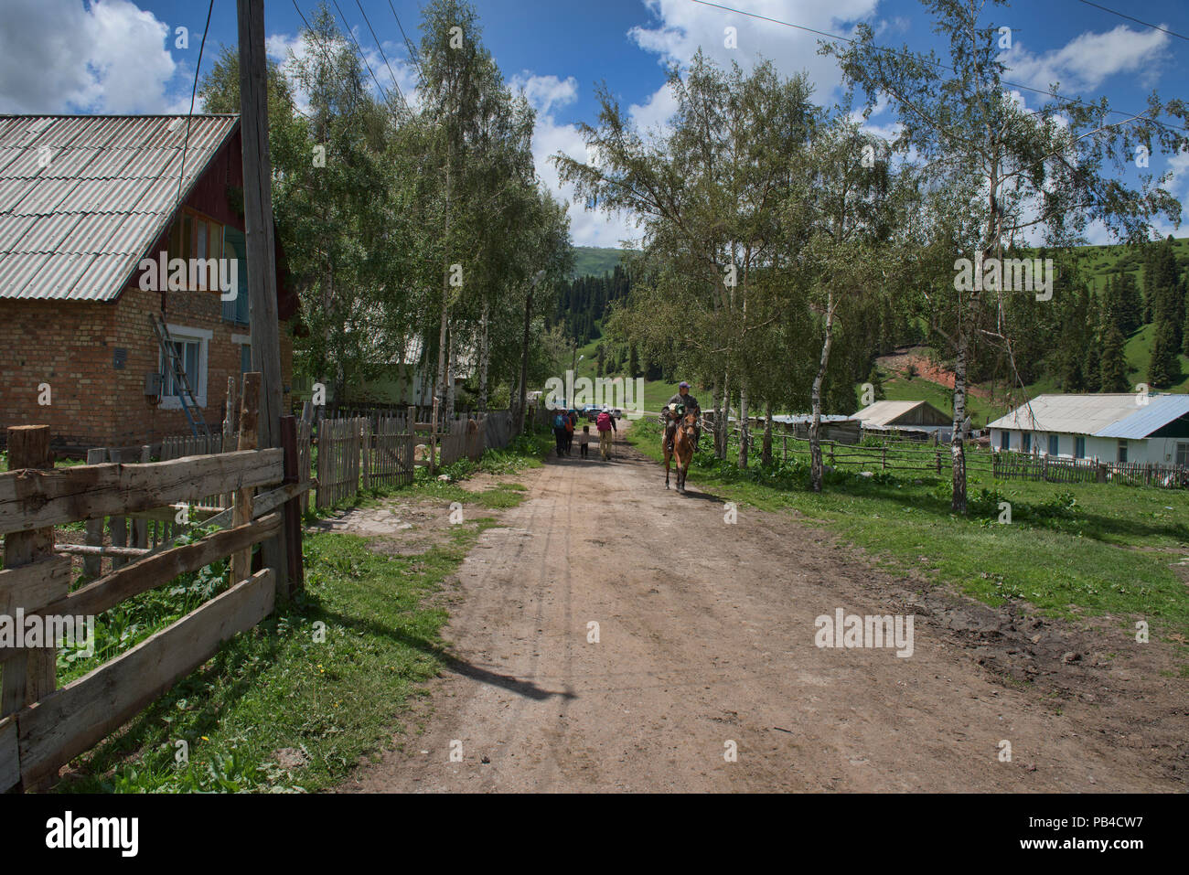 Life in the rural Jyrgalan Valley, Kyrgyzstan Stock Photo