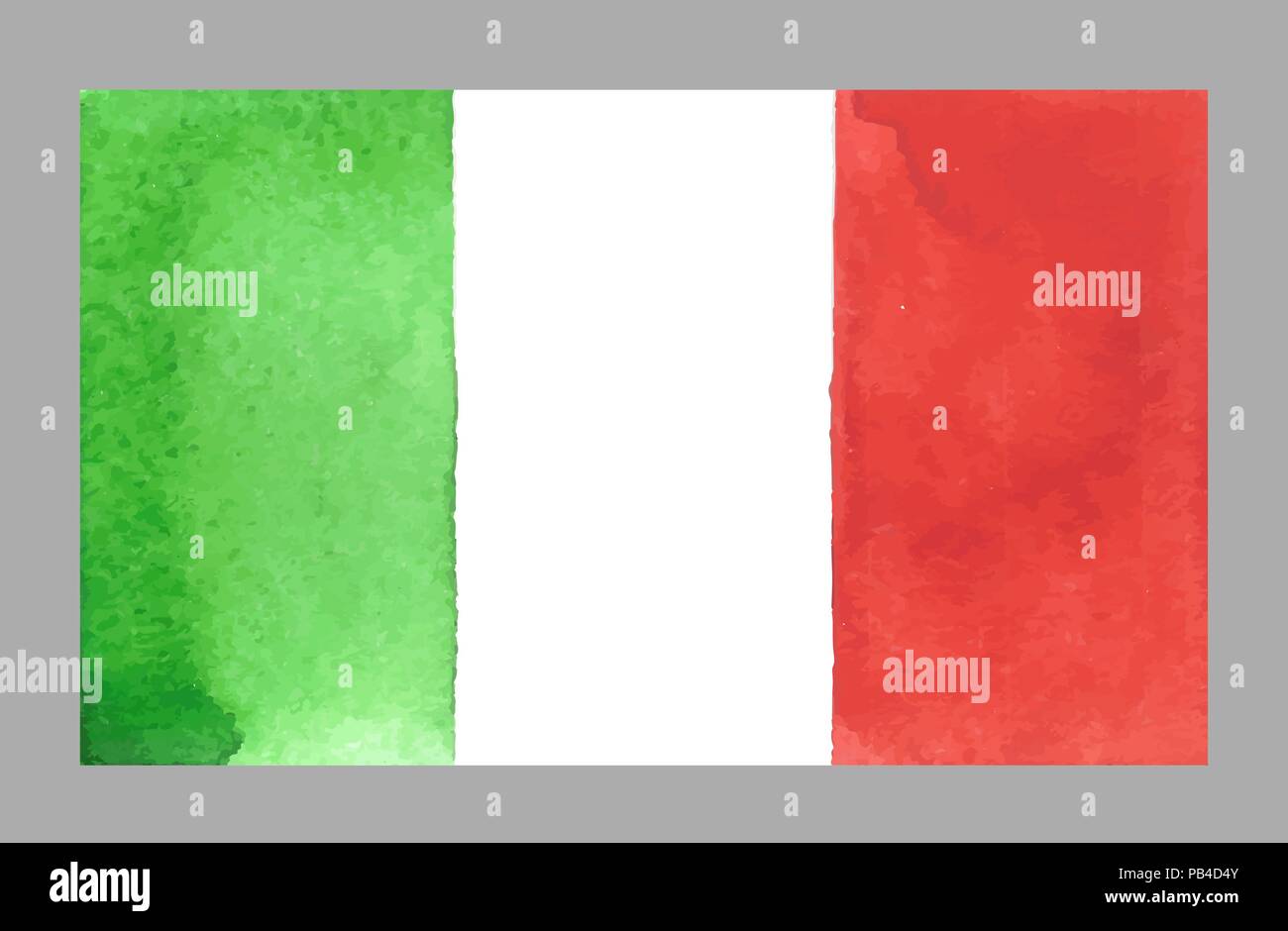 Watercolor Italian Flag. Vector EPS 10Œ Stock Vector