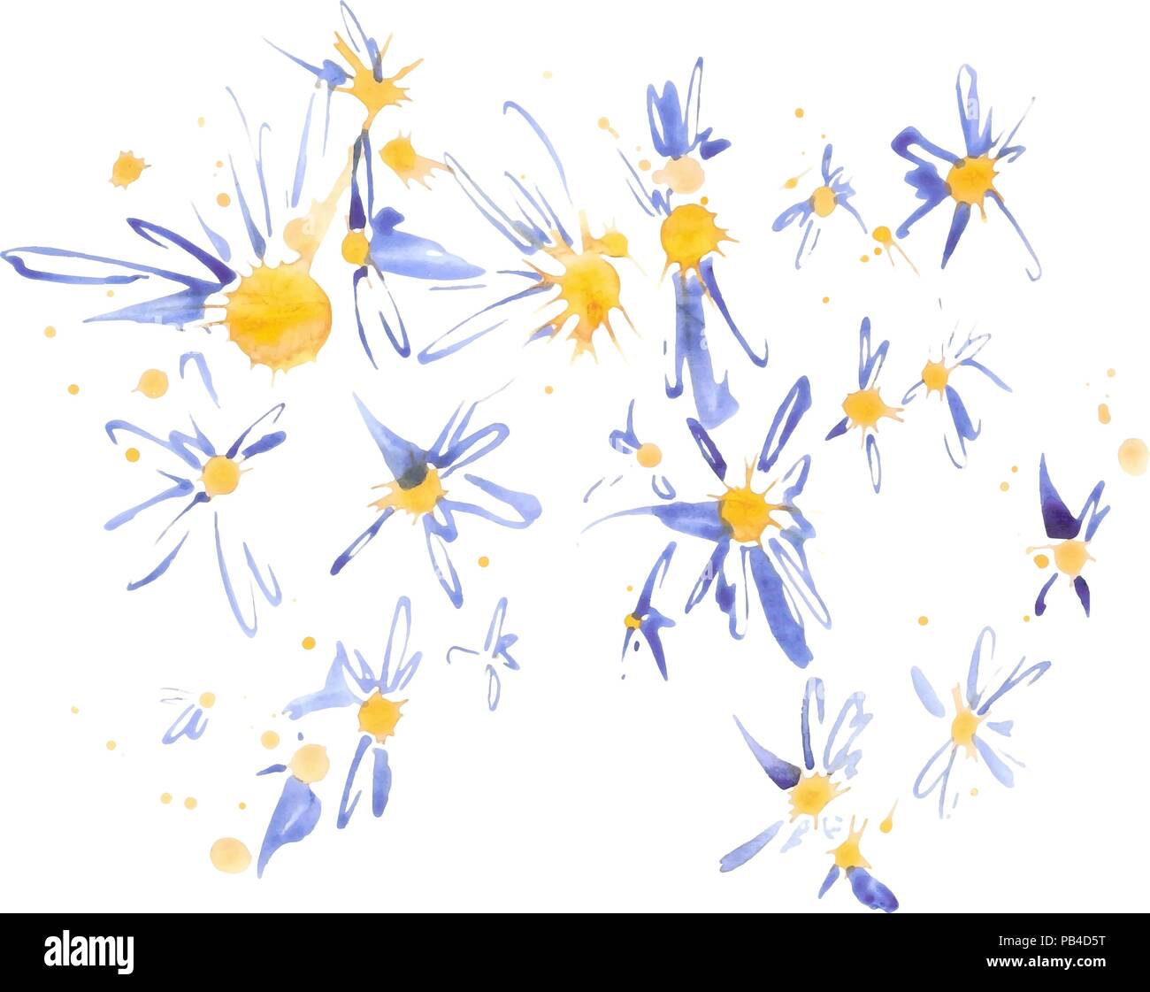 Abstract Vector Camomiles. EPS 10 Background Stock Vector