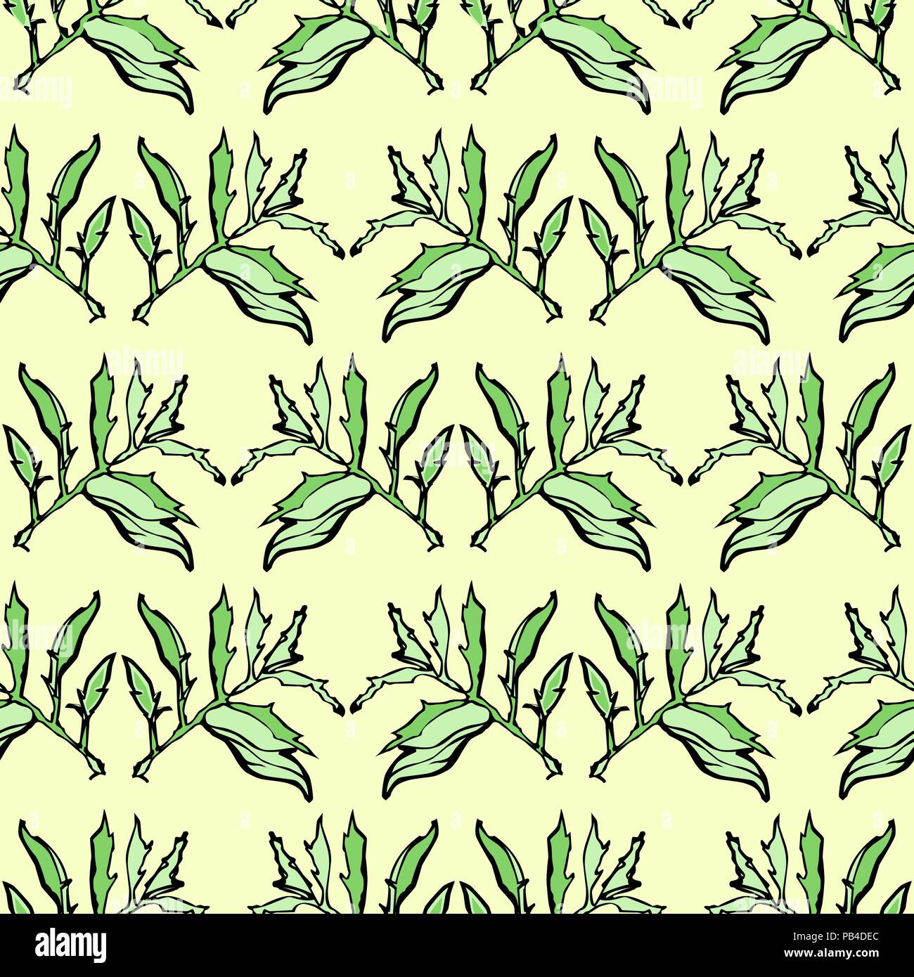Seamless basil leaves print pattern. Floral background Stock Vector ...