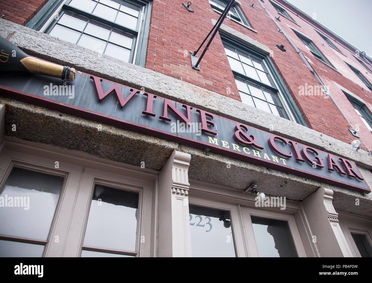 Wine and cigar store in Portland, Maine Stock Photo Alamy