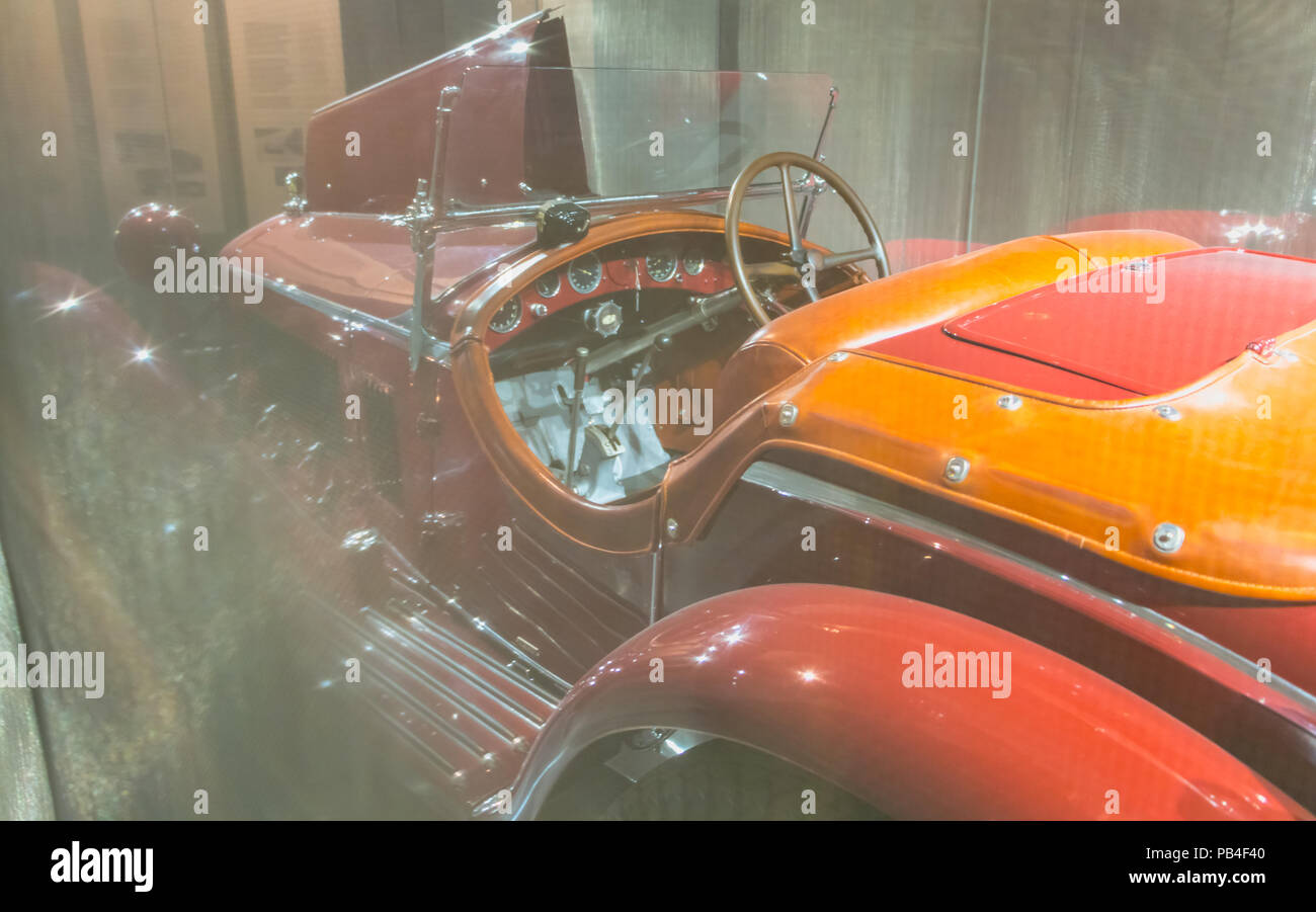 Milan, Italy November 5, 2017 exhibition of an Alfa Romeo retro car