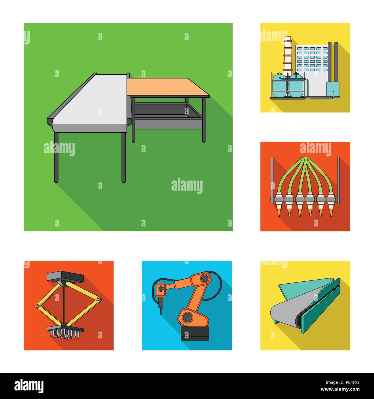 Equipment and machine flat icons in set collection for design.Technical ...