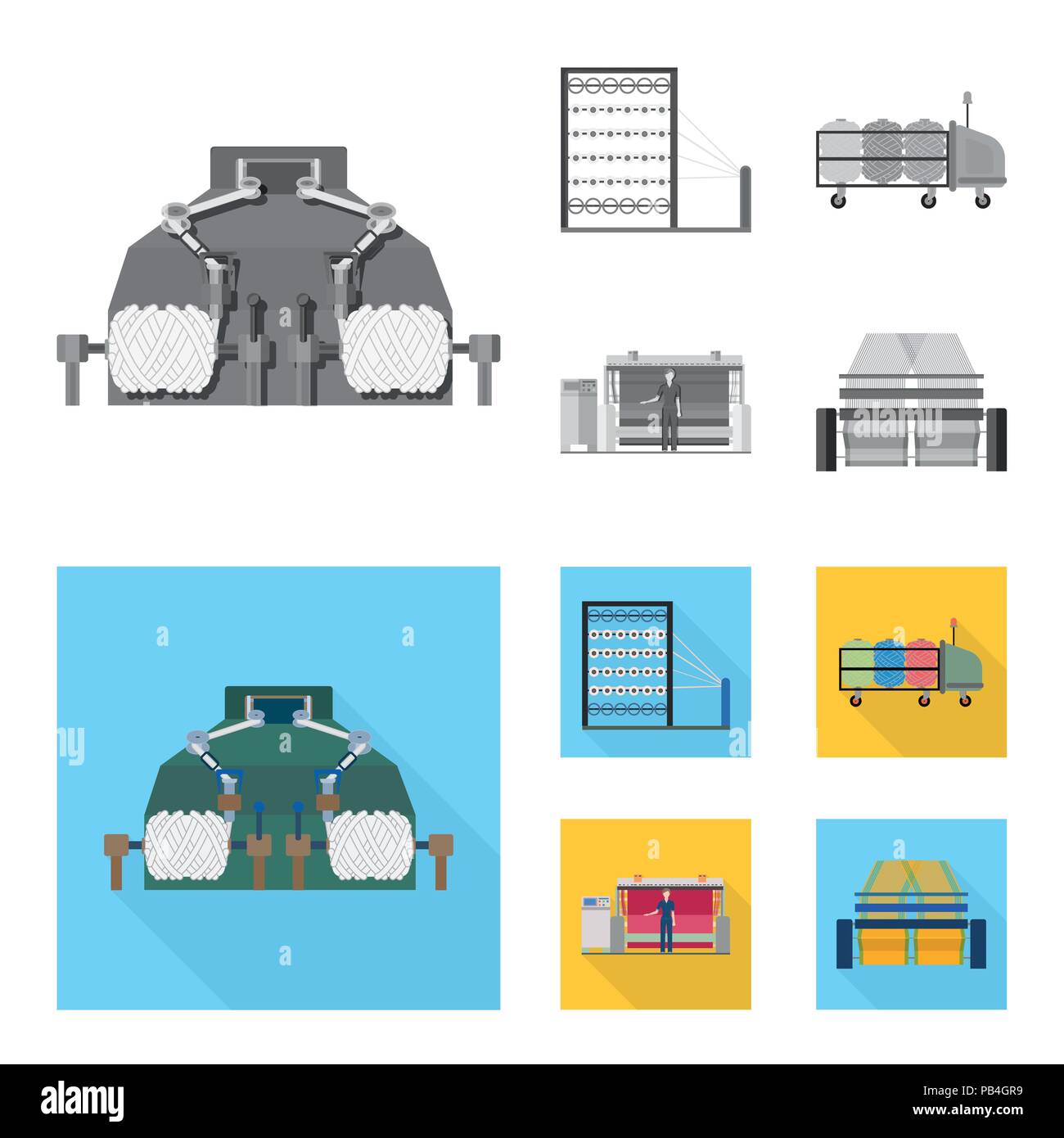 Machine, equipment, spinning, and other icon in monochrome,flat style ...