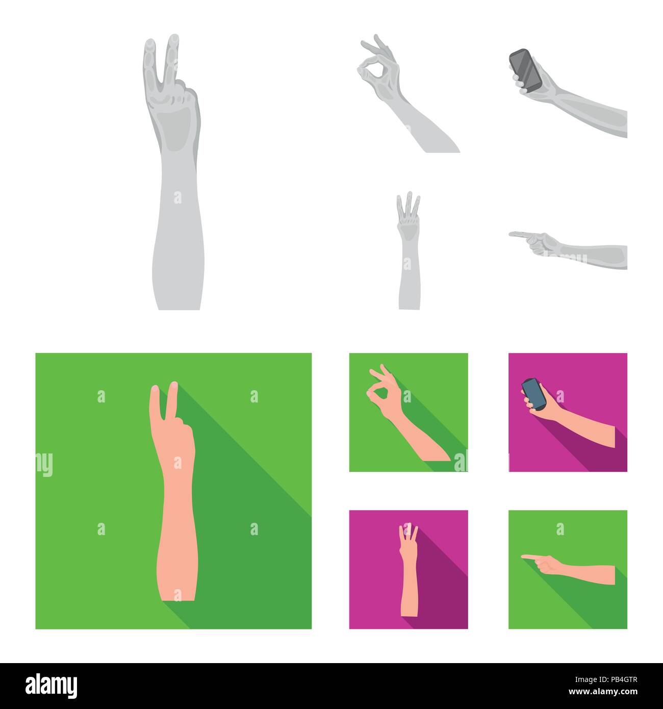Sign Language monochrome,flat icons in set collection for design ...