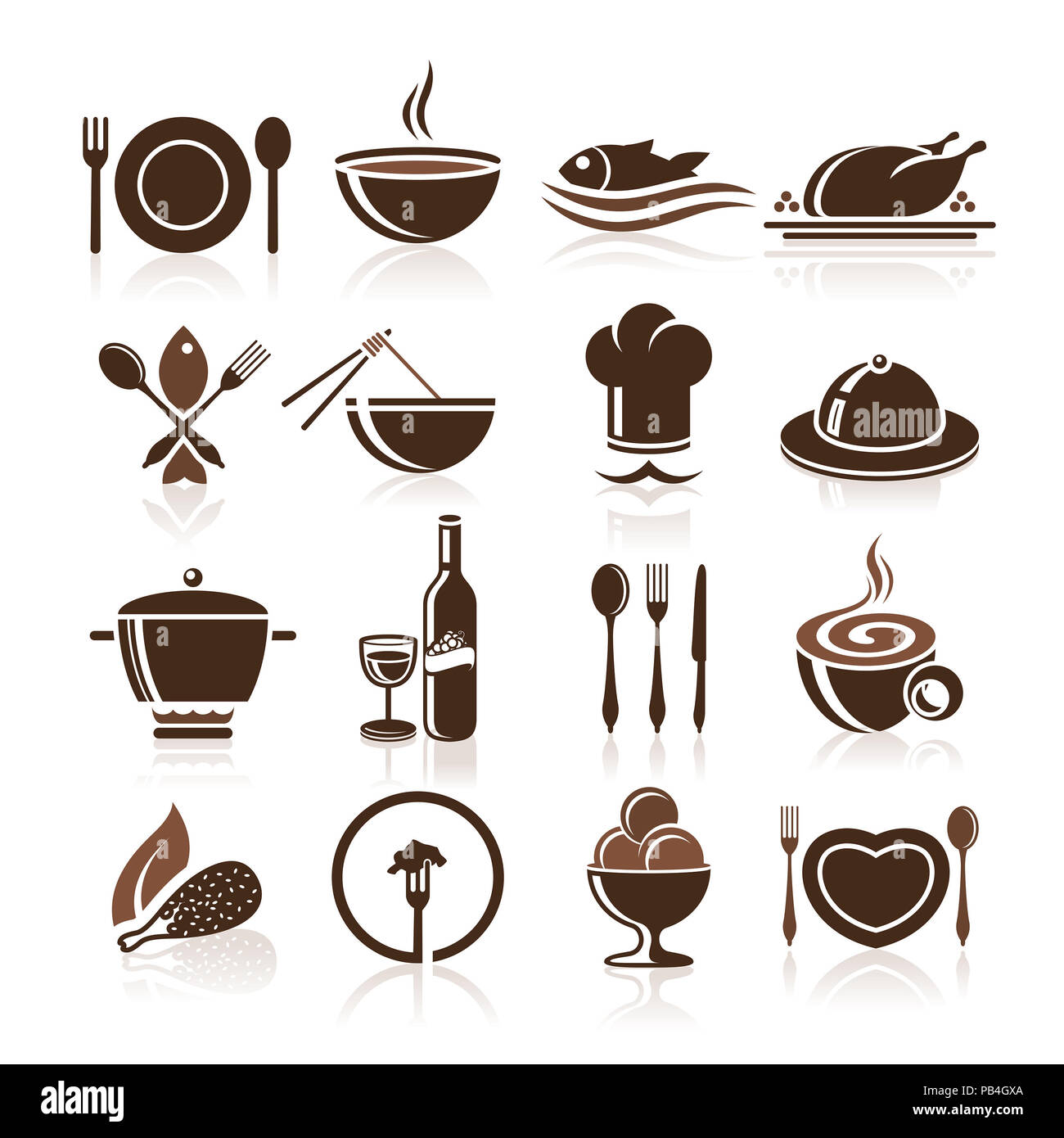 Kitchen and food icon set Stock Photo - Alamy