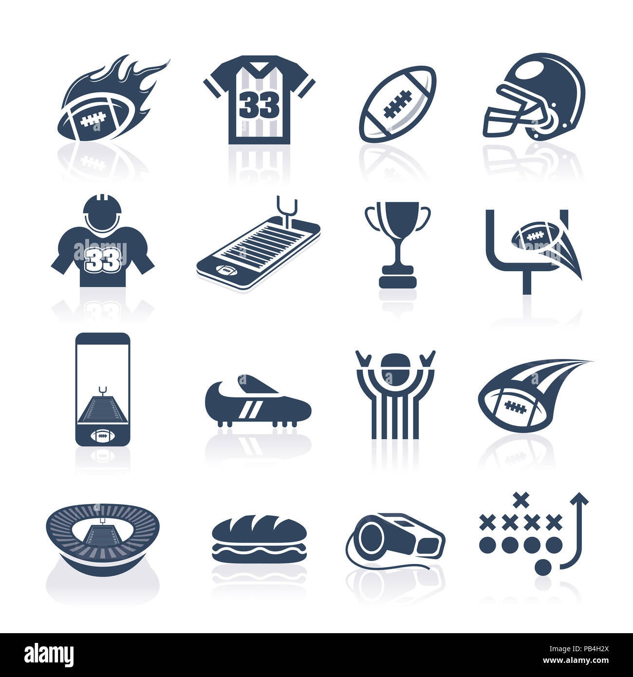 Football Icon Set Stock Photo Alamy