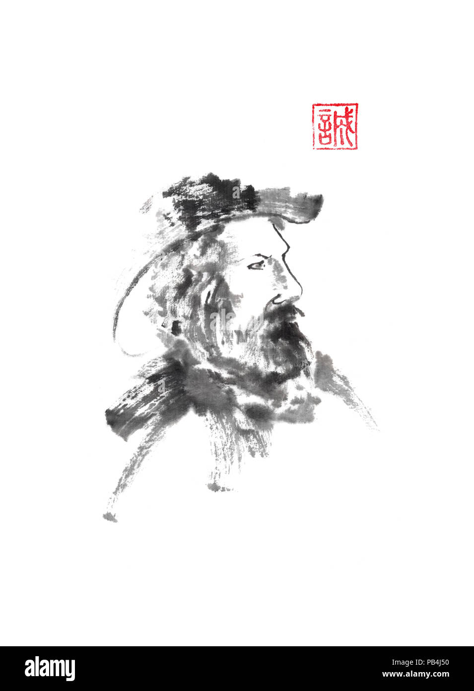 Old sea man painting Cut Out Stock Images & Pictures - Alamy