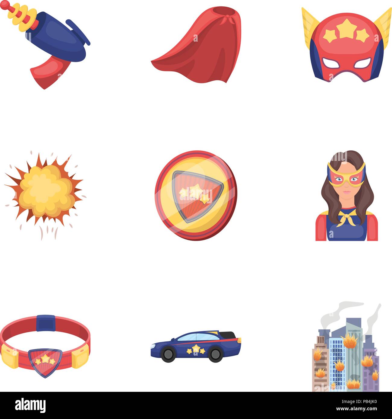 Superman, explosion, fire, and other icon in cartoon , weapons,  innovations, icons in set collection Stock Vector Image & Art - Alamy