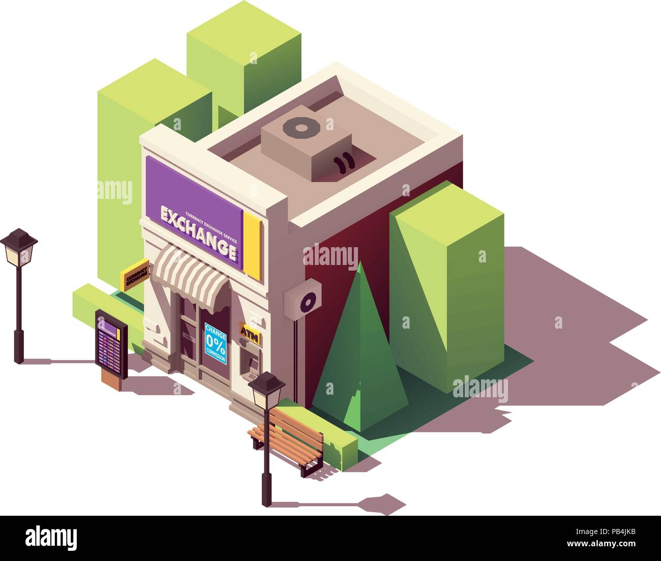 Vector isometric money exchange Stock Vector