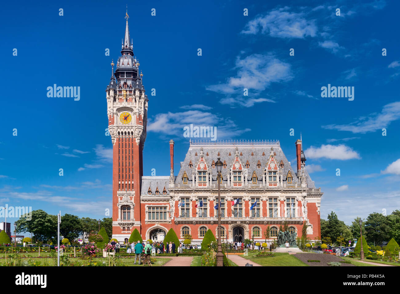 Calais, France - 16 June 2018: Flemish and Neo-Renaissance City Hall ...