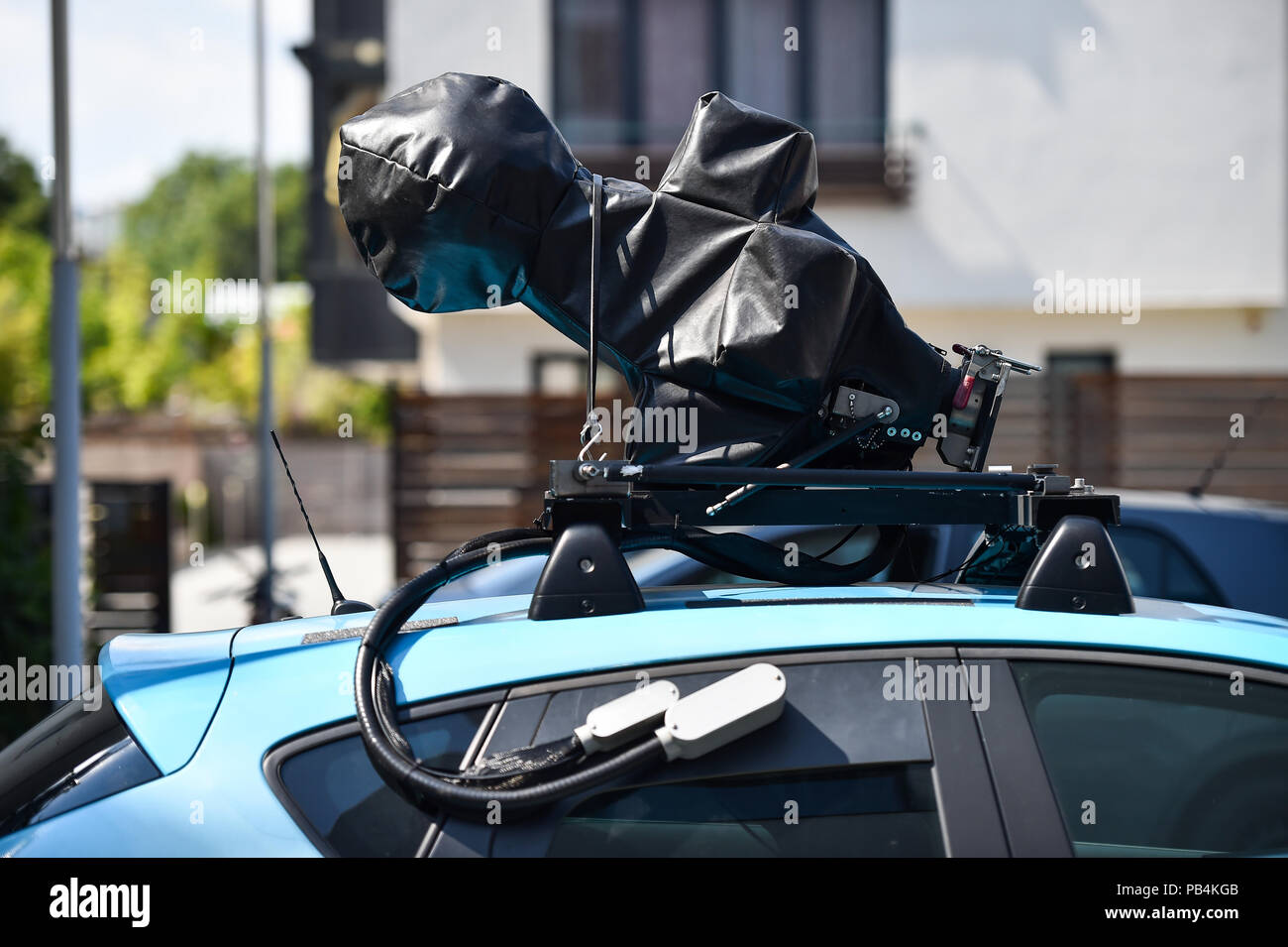 Google car with camera used for street view mapping Stock Photo