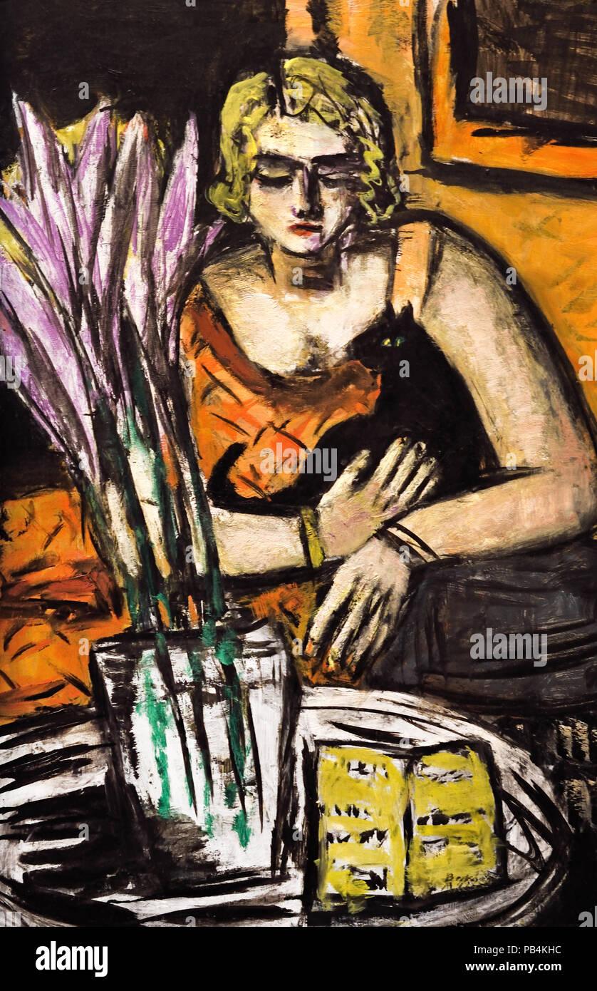 Woman with a Cat 1942 Max Beckmann 1884-1950 German Germany Stock Photo