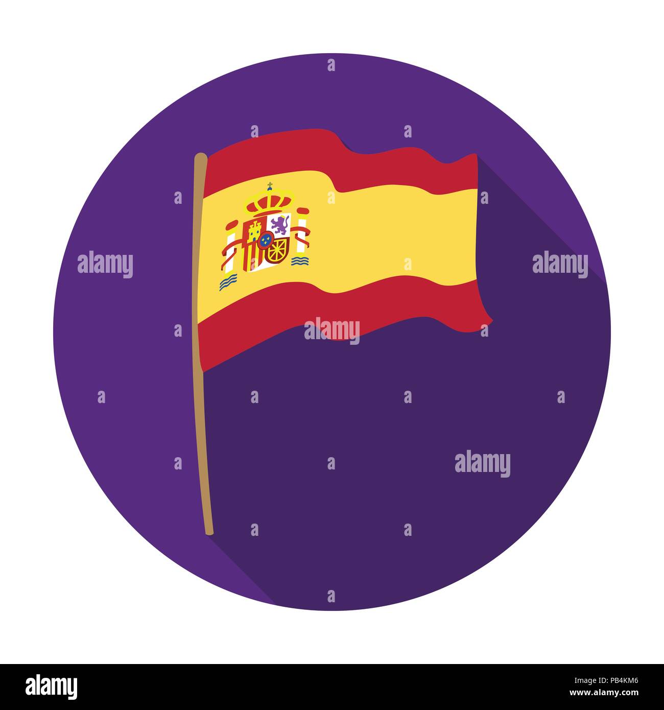 Flag of Spain icon in flat design isolated on white background. Spain ...