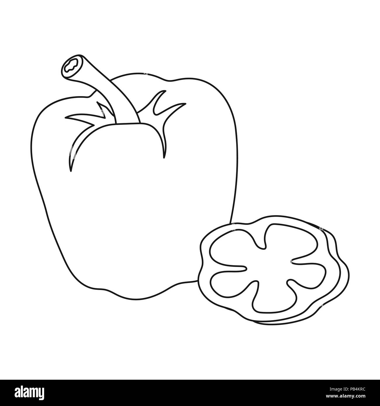 Bell pepper.BBQ single icon in outline style vector symbol stock  illustration Stock Vector Image & Art - Alamy