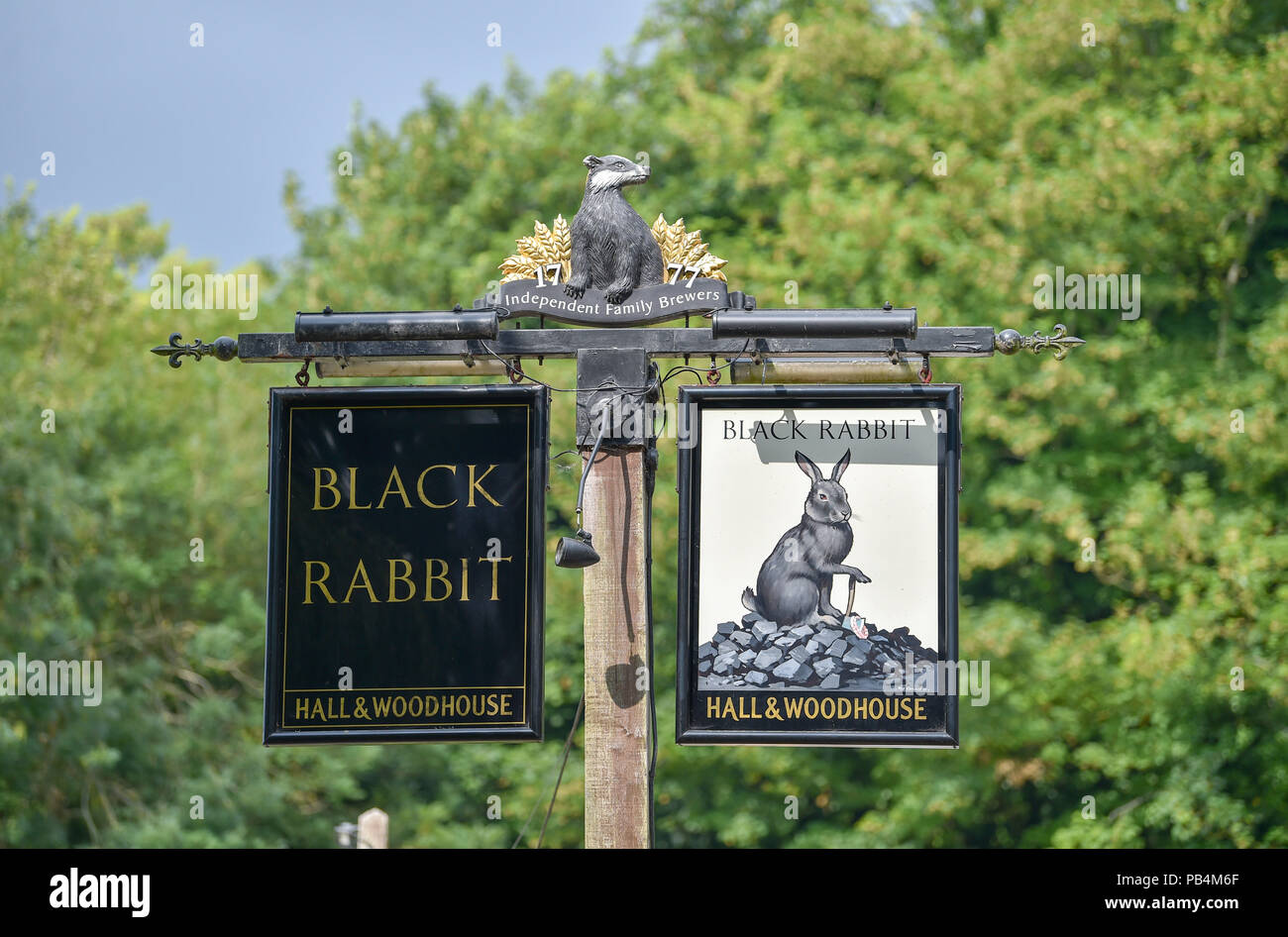 Arundel West Sussex UK - The Black Rabbit pub overlooking the River Arun Stock Photo