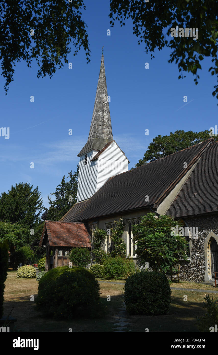 All Saints Church in Picturesque village of Stock near Billericay in Essex Stock Photo