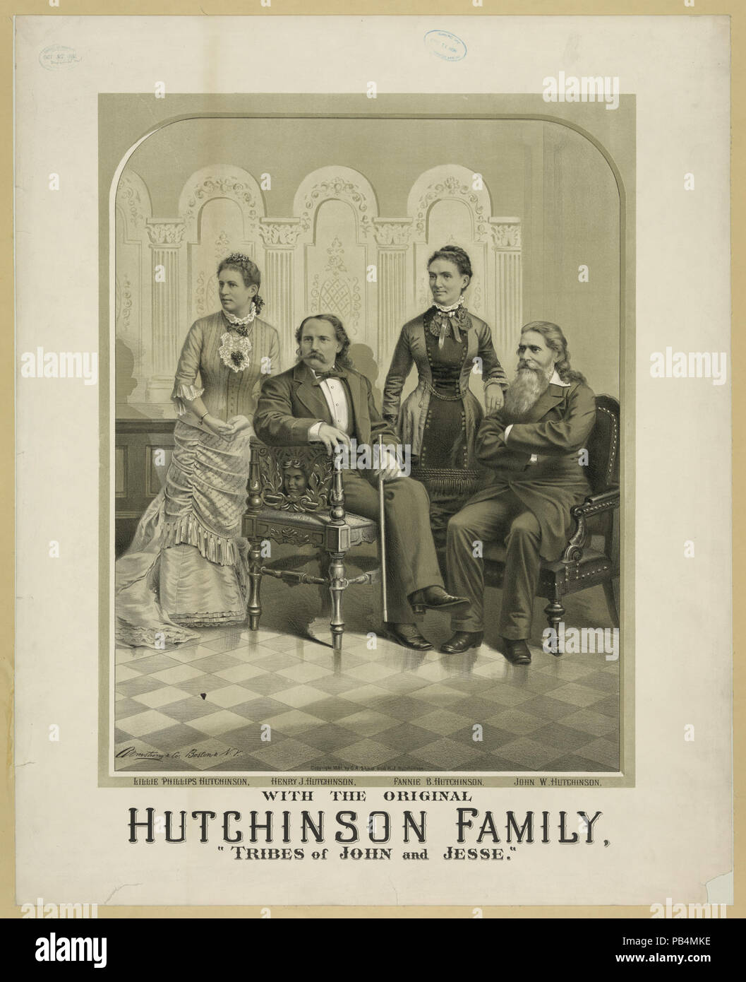 1863 With the original Hutchinson family. "Tribes of John and Jesse" LCCN2003654025 Stock Photo