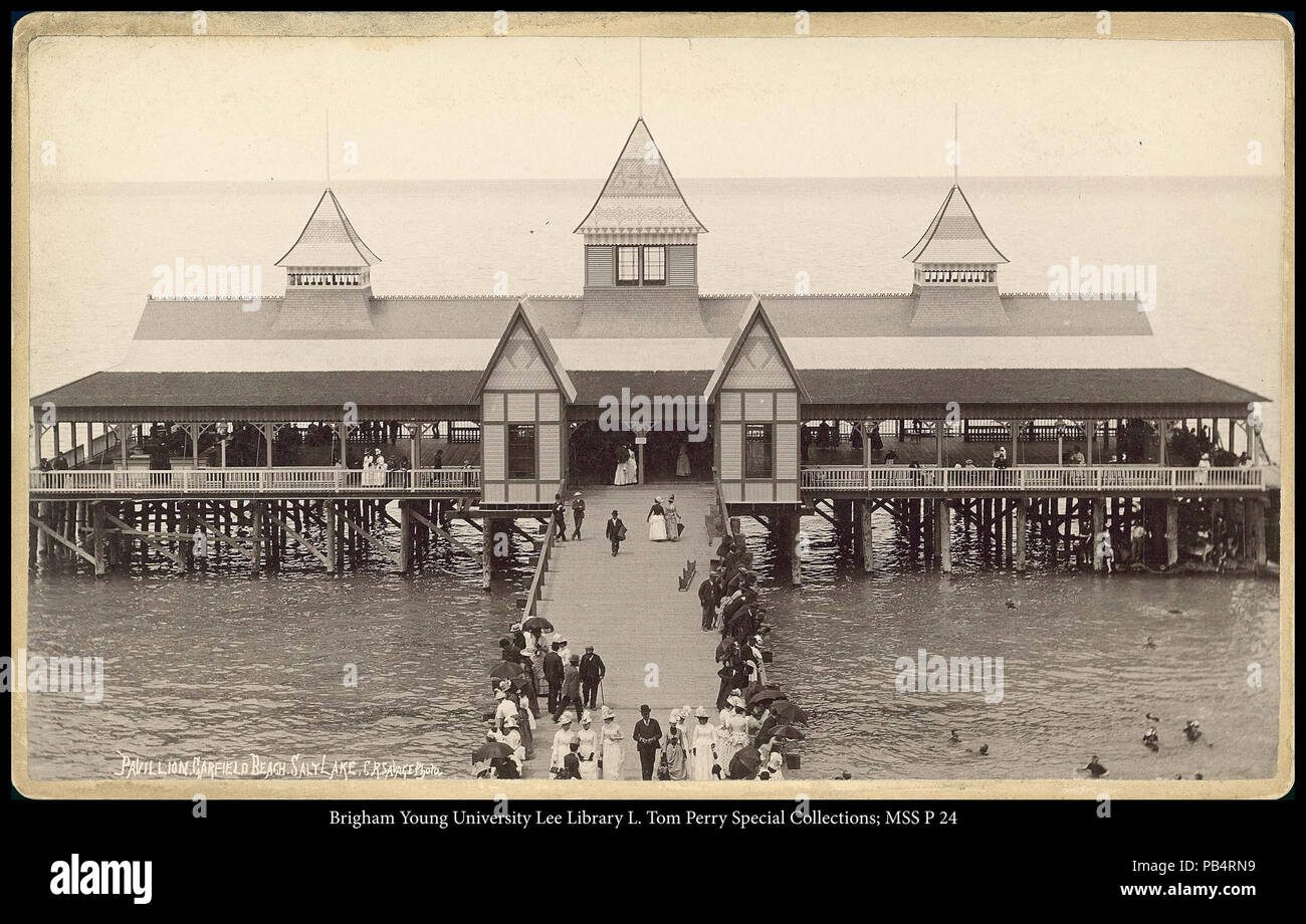 1175 Pavilion, Garfield Beach, Salt Lake, C.R. Savage, Photo Stock Photo