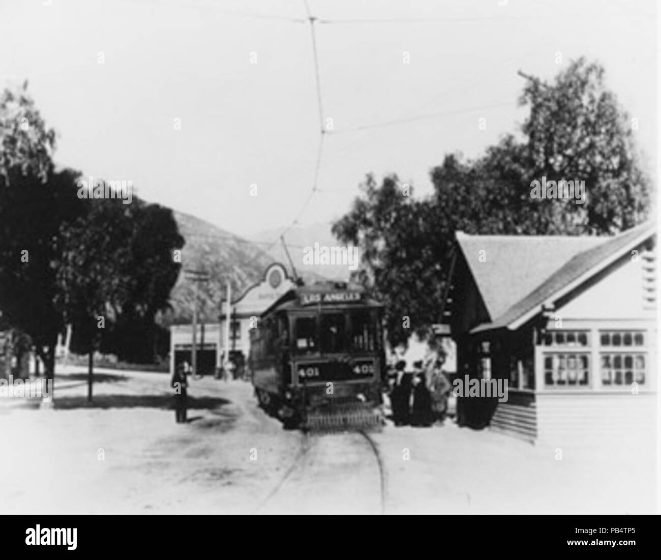 1535 Sierra Madre 1908 PE line and Hotel Shirley Stock Photo